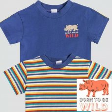 AX001: Baby Boys Born To Be Wild 2 Pack T-Shirts  (3-24 Months)